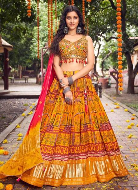 Mustard Colour Anaara Tathastu New Latest Designer Ethnic Wear Exclusive Pure Gaji Satin Lehenga Choli Collection 106